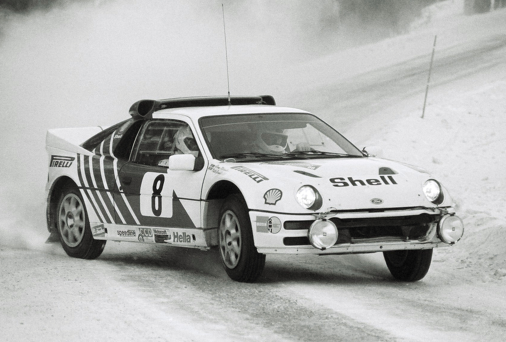 Ford RS200, Gr. B (B12), K. Grundel-B. Melander (SWE-SWE), 1986 Swedish Rally, 3rd overall (Photo: V. Caro)